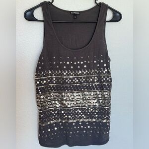 Express Black Tank Top with Silver Accents